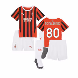 2024-2025 AC Milan Home Mini Kit (Ronaldinho 80) - 4-5 Years