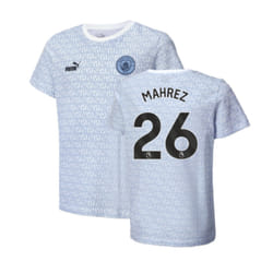 2024-2025 Man City ftblCulture Tee AOP (Light Blue) - Kids (Mahrez 26) - LB