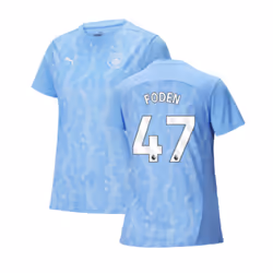 2024-2025 Man City Prematch SS Shirt (Light Blue) - Womens (Foden 47) - S