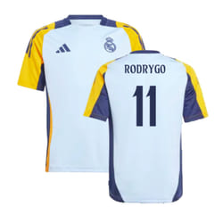 2024-2025 Real Madrid Training Shirt (Glow Blue) - Kids (Rodrygo 11) - XXL