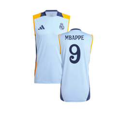 2024-2025 Real Madrid Sleeveless Jersey (Glow Blue) (Mbappe 9) - XXL