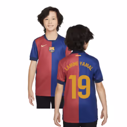 2024-2025 Barcelona Home Shirt (Sponsorless) - Kids (Lamine Yamal 19) - LB