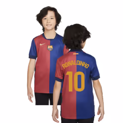 2024-2025 Barcelona Home Shirt (Sponsorless) - Kids (Ronaldinho 10) - MB