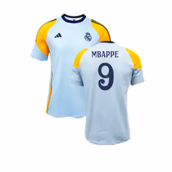 2024-2025 Real Madrid Training Tee (Glow Blue) (Mbappe 9) - L