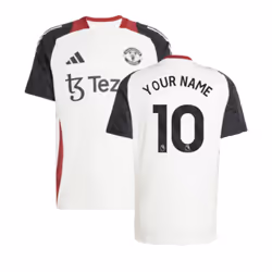 2024-2025 Man Utd Training Jersey (Off White) (Your Name) - M