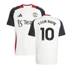 2024-2025 Man Utd Training Jersey (Off White) (Your Name) - M