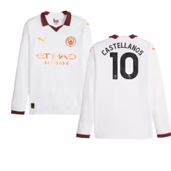 2023-2024 Man City Long Sleeve Away Shirt (Castellanos 10) - S