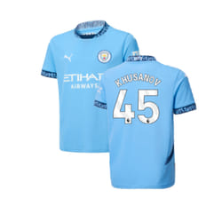 2024-2025 Man City Home Shirt (Kids) (Khusanov 45) - MB