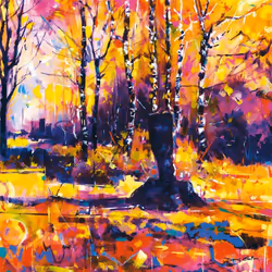 Doug Eaton Gattles Cross Scarr Canvas Print - 60.5cm x 60.5cm x 4cm, Yellow/Multicoloured