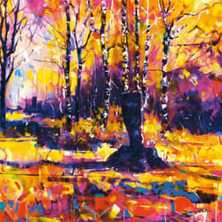Doug Eaton Gattles Cross Scarr Canvas Print - 60.5cm x 60.5cm x 4cm, Yellow/Multicoloured