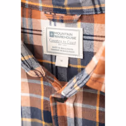 Mountain Warehouse Mens Trace Flannel Long-Sleeved Shirt - XXL, Orange
