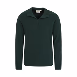 Mountain Warehouse Mens Camber II Half Zip Fleece Top - M, Dark Green