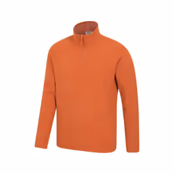 Mountain Warehouse Mens Camber II Half Zip Fleece Top - XXS, Burnt Orange