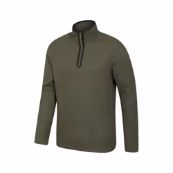 Mountain Warehouse Mens Beta Contrast Zip Top - 3XL, Dark Khaki