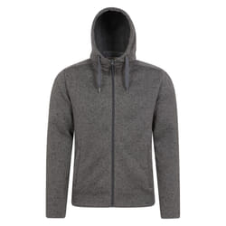 Mountain Warehouse Mens Nevis Fleece Full Zip Hoodie - XXS, Black