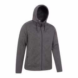 Mountain Warehouse Mens Nevis Fleece Full Zip Hoodie - XXS, Black