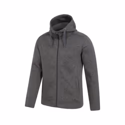 Mountain Warehouse Mens Nevis Fleece Full Zip Hoodie - XXS, Black