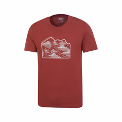 Mountain Warehouse Mens Linear Organic T-Shirt - 3XL, Dark Burgundy