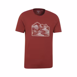 Mountain Warehouse Mens Linear Organic T-Shirt - 3XL, Dark Burgundy