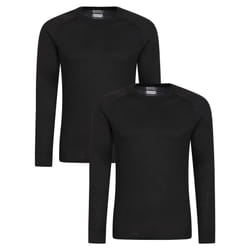 Mountain Warehouse Mens Talus Base Layer Top (Pack of 2) - XXS, Black