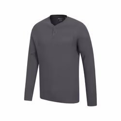 Mountain Warehouse Mens Selby Waffle Henley T-Shirt - 3XL, Charcoal