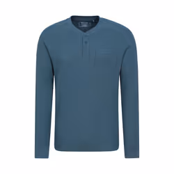 Mountain Warehouse Mens Selby Waffle Henley T-Shirt - XS, Petrol