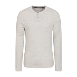 Mountain Warehouse Mens Selby Waffle Henley T-Shirt - 3XL, Beige