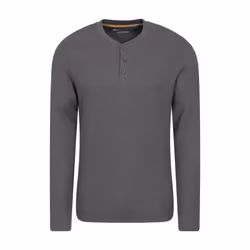 Mountain Warehouse Mens Selby Waffle Henley T-Shirt - 3XL, Beige