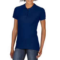 Gildan Womens/Ladies Double Piqué Polo Shirt - M, Navy