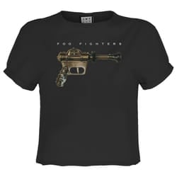 Amplified Womens/Ladies Ray Gun Foo Fighters Crop T-Shirt - L, Charcoal
