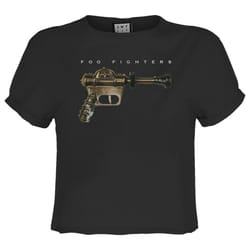 Amplified Womens/Ladies Ray Gun Foo Fighters Crop T-Shirt - XS, Charcoal