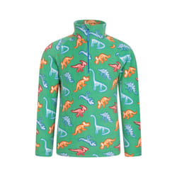 Mountain Warehouse Childrens/Kids Pursuit Dinosaur Skeleton Half Zip Fleece Top - 5-6 Years, Green