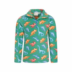 Mountain Warehouse Childrens/Kids Pursuit Dinosaur Skeleton Half Zip Fleece Top - 5-6 Years, Green