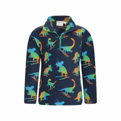 Mountain Warehouse Childrens/Kids Pursuit Dinosaur Skeleton Half Zip Fleece Top - 5-6 Years, Dark Blue