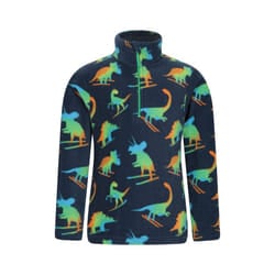 Mountain Warehouse Childrens/Kids Pursuit Dinosaur Skeleton Half Zip Fleece Top - 2-3 Years, Dark Blue
