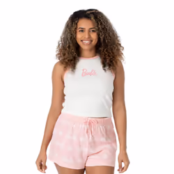 Barbie Womens/Ladies Short Pyjama Set - 14 UK, Pink/White