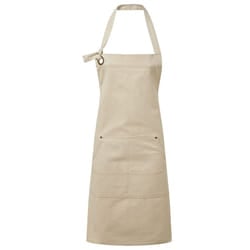 Premier Unisex Adult Cotton Canvas Pocket Apron - One Size, Natural