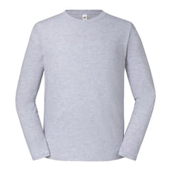 Fruit of the Loom Mens Iconic Premium Long-Sleeved T-Shirt - XXL, Heather Grey