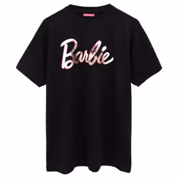 Barbie Womens/Ladies Oversized T-Shirt - 3XL, Black/Pink