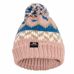 Trespass Childrens/Kids Twiglet Chunky Knit Fleece Lined Hat - 8-10 Years, Misty Rose/Bondi Blue