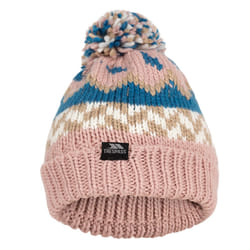 Trespass Childrens/Kids Twiglet Chunky Knit Fleece Lined Hat - 8-10 Years, Misty Rose/Bondi Blue