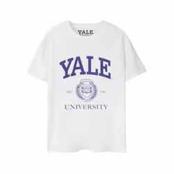 Yale Unisex Adult Logo Short-Sleeved T-Shirt - L, White