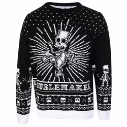 The Simpsons Unisex Adult Bad To The Bone Knitted Jumper - XXL, Black/White