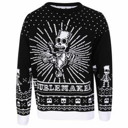 The Simpsons Unisex Adult Bad To The Bone Knitted Jumper - XXL, Black/White