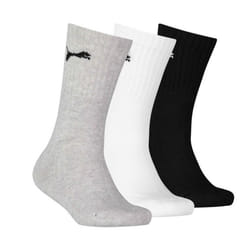 Puma Childrens/Kids Logo Crew Socks (Pack Of 3) - 2 UK-5 UK, Black/White/Grey