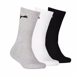 Puma Childrens/Kids Logo Crew Socks (Pack Of 3) - 9 UK Child-11.5 UK, Black/White/Grey