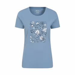 Mountain Warehouse Womens/Ladies Paisley Floral Organic T-Shirt - 8 UK, Blue