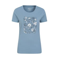 Mountain Warehouse Womens/Ladies Paisley Floral Organic T-Shirt - 8 UK, Blue