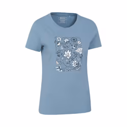 Mountain Warehouse Womens/Ladies Paisley Floral Organic T-Shirt - 8 UK, Blue