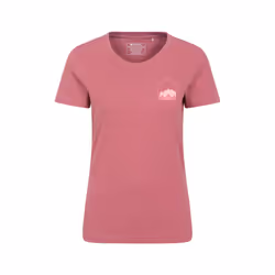 Mountain Warehouse Womens/Ladies Mountain Scene Organic T-Shirt - 10 UK, Pink